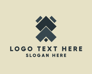 Architectural - Symmetrical Geometric Tech logo design