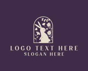 Floral - Whimsical Floral Rabbit logo design