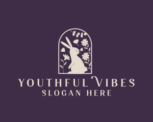 Youth - Whimsical Floral Rabbit logo design