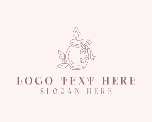 Spa - Ribbon Container Candle logo design