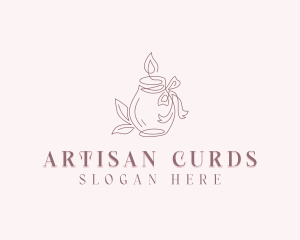 Ribbon Scented Candle logo design