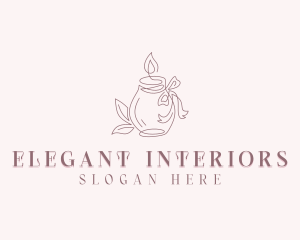 Ribbon Scented Candle logo design