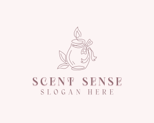 Ribbon Scented Candle logo design