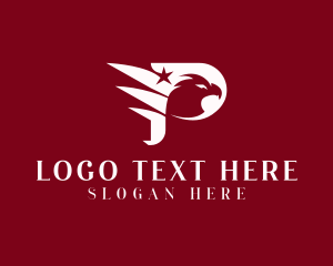 Bird - Airline Eagle Letter P logo design