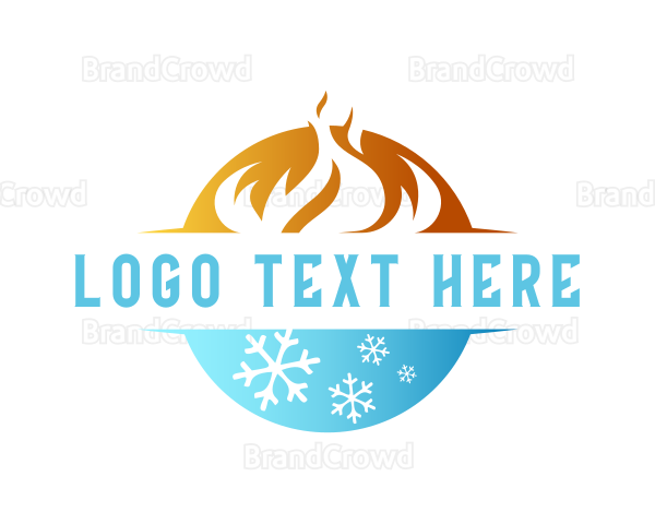 Burning Fire Snowflake Temperature Logo