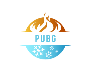 Burning Fire Snowflake Temperature Logo
