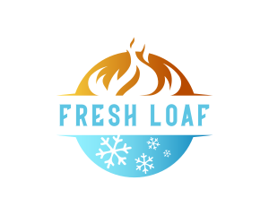 Thermostat - Burning Fire Snowflake Temperature logo design