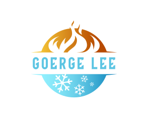 Thermal - Burning Fire Snowflake Temperature logo design
