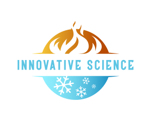 Burn - Burning Fire Snowflake Temperature logo design