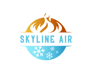 Thermostat - Burning Fire Snowflake Temperature logo design