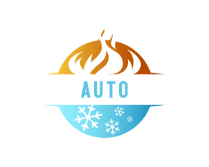Cold - Burning Fire Snowflake Temperature logo design