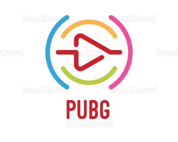 Colorful Outline Player Logo