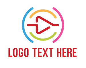 High Tech - Colorful Outline Player logo design