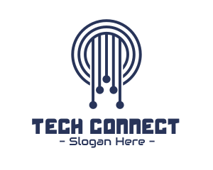 Tech Business Company Circle logo design