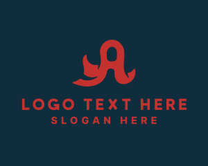 Application - Creative Ribbon Letter A logo design