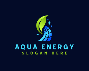 Solar Panel Leaf Energy logo design