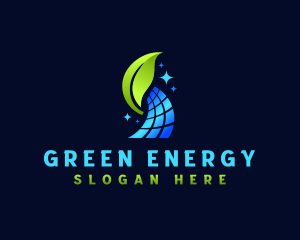 Solar Panel Leaf Energy logo design