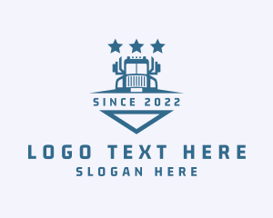 Logistic - Trucking Transport Emblem logo design