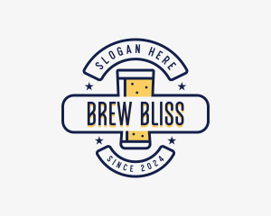 Pint Glass Beer logo design