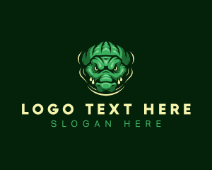 Caiman - Wild Alligator Crocodile logo design