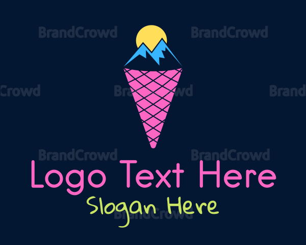 Mountain Ice Cream Cone Logo
