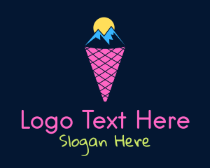 Mountain Ice Cream Cone Logo