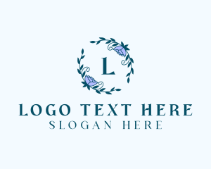 Landscaping - Floral Decoration Wreath logo design