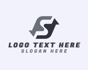 Negative Space - Logistics Courier Letter S logo design