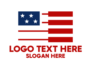 Patriotic - American Piano Flag logo design