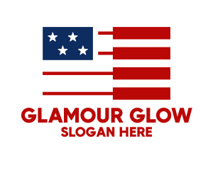 American Flag - American Piano Flag logo design