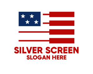 Music Show - American Piano Flag logo design