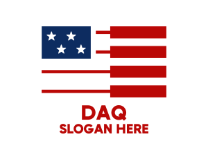 Music Shop - American Piano Flag logo design