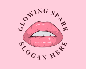 Glossy Lips Cosmetic logo design