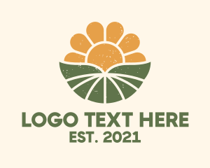 Tropical - Sunrise Flower Field logo design