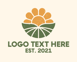 Gardener - Sunrise Flower Field logo design