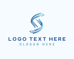 Gradient - Arrow Freight Delivery Letter S logo design
