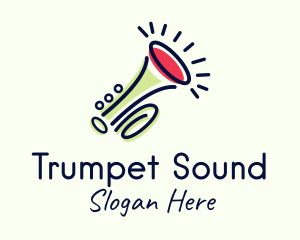 Trumpet - Colorful Trumpet Outline logo design