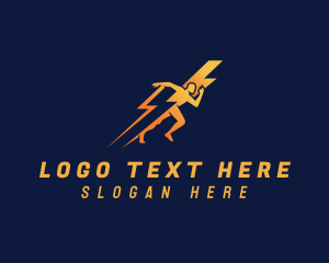 Jogging - Lightning Human Energy logo design