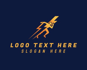 Power - Lightning Human Energy logo design