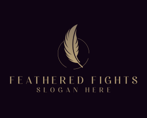 Author Writer Feather logo design