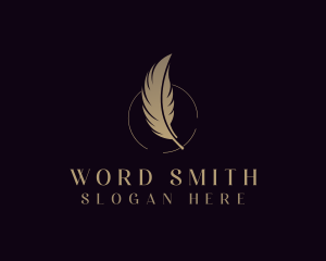 Author - Author Writer Feather logo design
