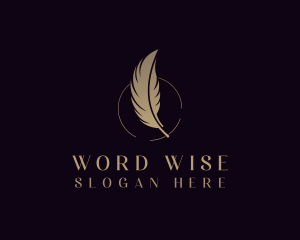 Literature - Author Writer Feather logo design