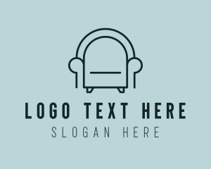 Home Decor - Minimalist Armchair Couch logo design