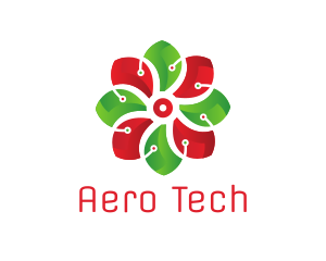 Flower Tech Circuit logo design