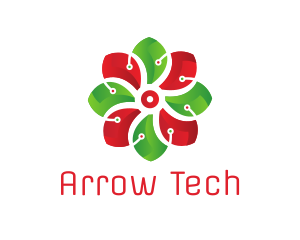 Flower Tech Circuit logo design