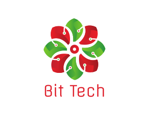 Flower Tech Circuit logo design