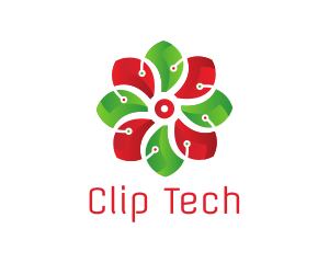 Flower Tech Circuit logo design