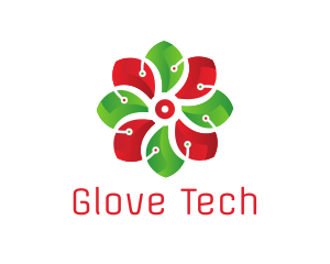 Flower Tech Circuit logo design