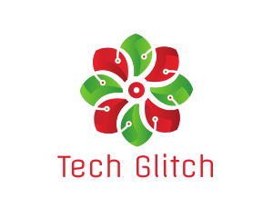 Flower Tech Circuit logo design