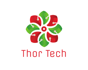 Flower Tech Circuit logo design